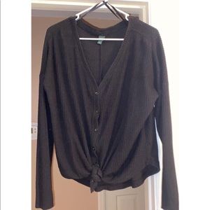 Black waffle knit. Size M